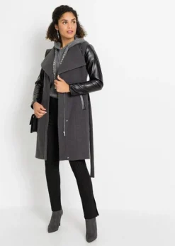 Manteau Court Avec Manches Contrastantes -Mode Femme 21197023 9J8AjfAA