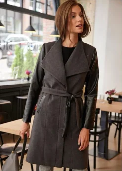 Manteau Court Avec Manches Contrastantes -Mode Femme 21212593 6Gavfevw