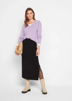 Jupe En Jersey Longueur Midi -Mode Femme 21253902 KGpo87Hk