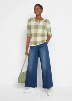 Jean Extra Large Avec Base Ondulée Et Taille Confortable -Mode Femme 21307622 RkOYD7AX