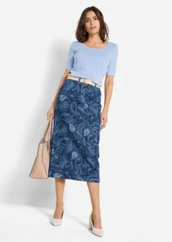 Jupe En Jean Imprimé -Mode Femme 21317604 0ucdjlnH