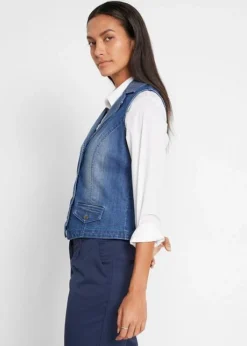 Gilet Sans Manches En Jean Extensible -Mode Femme 21318309 jpaYbHQ4