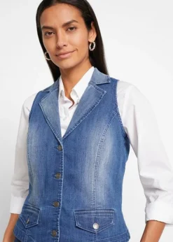 Gilet Sans Manches En Jean Extensible -Mode Femme 21318315 oTdJ3npa