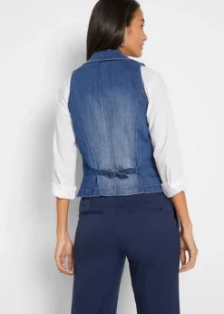 Gilet Sans Manches En Jean Extensible -Mode Femme 21318326 vfbqirxr