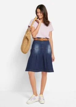 Jupe En Jean Avec Plis Religieuse Et Taille Confortable, Trapèze 10 Jupe En Jean Avec Plis Religieuse Et Taille Confortable, Trapèze -Mode Femme 21318591 ctoxyKQ4