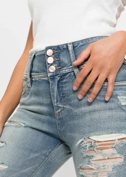 Rainbow Jean Skinny Taille Haute Avec Effets Destroyed -Mode Femme 22011907 bvYQRW9Z