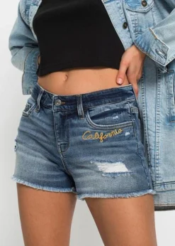 Rainbow Short En Jean à Broderie -Mode Femme 22027018 xRoKuetg