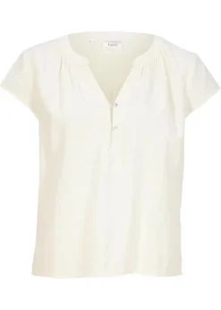 Blouse Mélangée Lin, Mi-manches -Mode Femme 22034273 vDYgXKos