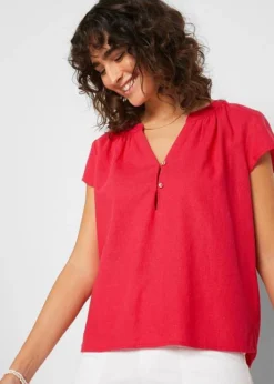 Blouse Mélangée Lin, Mi-manches -Mode Femme 22048193 fNWOIIJH