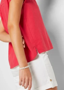 Blouse Mélangée Lin, Mi-manches -Mode Femme 22048194 XaxeF42L