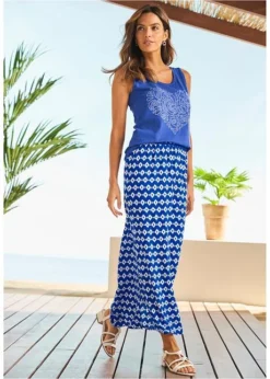 Jupe En Viscose Imprimée -Mode Femme 22080101 VelKh0oQ