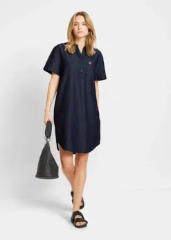 Robe En Jean, Manches Courtes -Mode Femme 22080723 YfP9Gmrw