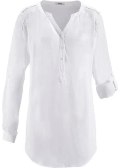 Blouse-tunique En Viscose, Col V Et Manches Longues -Mode Femme 22122332 hMKw7G8X