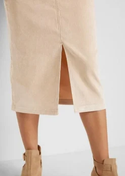 Jupe En Velours Côtelé Extensible Longueur Midi -Mode Femme 22133993 I9b6EjJ9