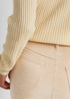 Jupe En Velours Côtelé Extensible Longueur Midi -Mode Femme 22134007 0sh5RYHc