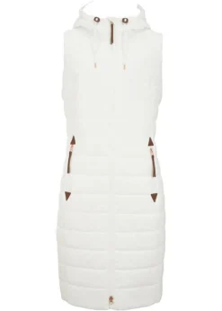 Gilet Long Sans Manches Matelassé -Mode Femme 22136463 VJWRnESt