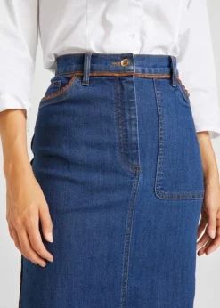 Jupe En Jean Avec Passepoil PU 12 Jupe En Jean Avec Passepoil PU -Mode Femme 22140780 1AJ80obd