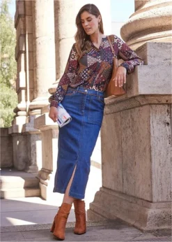 Jupe En Jean Avec Passepoil PU 13 Jupe En Jean Avec Passepoil PU -Mode Femme 22146316 aelNytSG