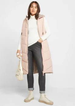 Gilet Sans Manches Matelassé Réversible En Polyester Recyclé Avec Capuche -Mode Femme 22150198 KeBsd18r