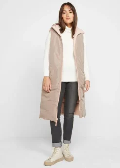 Gilet Sans Manches Matelassé Réversible En Polyester Recyclé Avec Capuche -Mode Femme 22150206 3UvSJBIK