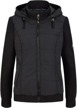 Veste Mi-saison Avec Manches En Maille Et Capuche -Mode Femme 22154022 MlRSHkvo