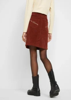 Jupe En Velours Côtelé Stretch à Ceinture Confort -Mode Femme 22154225 w68YO5Xj