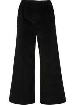 Pantalon Large En Velours Côtelé Avec Taille Haute élastiquée, Longueur Cheville -Mode Femme 22159059 JyYBDKCF