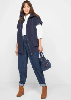 Gilet Sans Manches En Polaire Avec Surpiqure Losange En Polyester Recyclé -Mode Femme 22160292 L0Kh2wyx