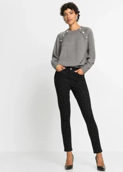 Jean Extensible Avec Application Strass -Mode Femme 22185690 9nacFM0L