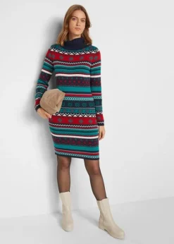 Robe En Maille Jacquard à Col Châle -Mode Femme 22189666 M29v7QWi