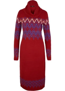 Robe Midi En Maille Motif Norvégien -Mode Femme 22194324 87D7c0r9