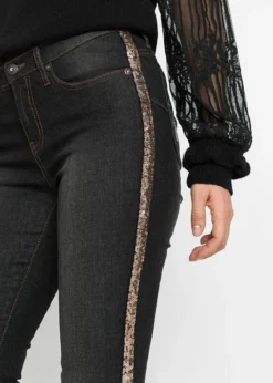 Jean Push-up Avec Rayures Scintillantes -Mode Femme 22228439 OXjD1Uan