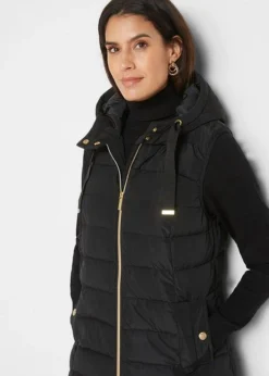 Gilet Long Sans Manches Matelassé Brillant -Mode Femme 22243419 vH0AVg94