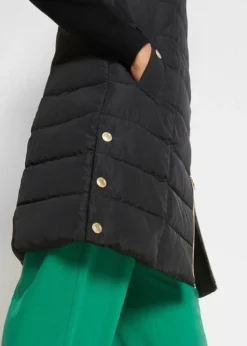 Gilet Long Sans Manches Matelassé Brillant -Mode Femme 22243423 Q7TpiH2c