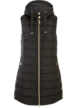 Gilet Long Sans Manches Matelassé Brillant