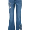 Rainbow Jean Flare Avec Broderies Florales