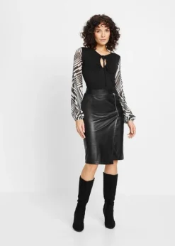 Jupe Crayon Enduite -Mode Femme 23003055 b4BDW9CF