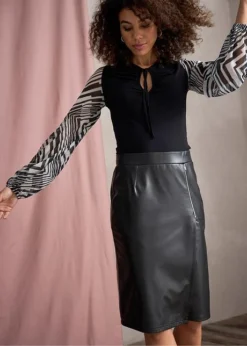 Jupe Crayon Enduite -Mode Femme 23005690 DsFqpQW4