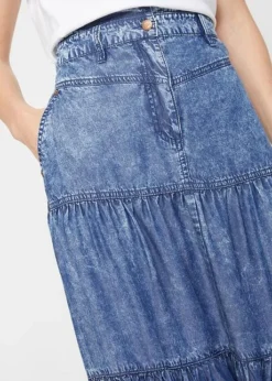 Jupe Midi étagée En Lyocell -Mode Femme 23008527 CGKOkq0Q