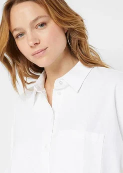 Chemisier Mi-manches Oversize Avec Lin -Mode Femme 23018799 YtDJmMRN