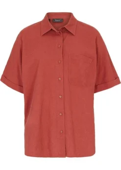 Chemisier Mi-manches Oversize Avec Lin -Mode Femme 23022946 DhxWvzMS