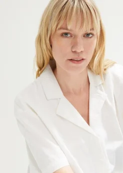 Chemisier Oversize Décontracté En Lin, Manches Courtes -Mode Femme 23045074 IMImq8CC