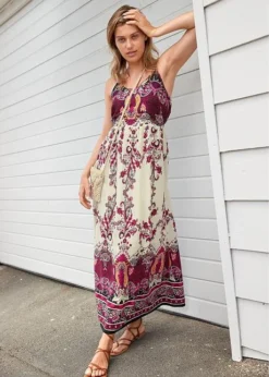 Rainbow Robe Longue Avec Imprimé Paisley En Viscose -Mode Femme 23045314 FP0npH0Q