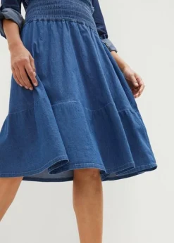 Jupe En Jean Avec Taille élastiquée -Mode Femme 23052145 V62OYitV