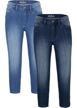 Lot De 2 Jeans Slim, Taille Moyenne, Longueur Genou -Mode Femme 23053759 Ubxw1Kg2