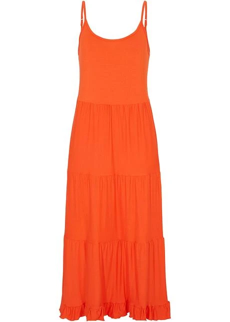 Robe Midi à Volants Et Bretelles Spaghetti 7 Robe Midi à Volants Et Bretelles Spaghetti – Image 7