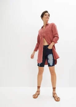 Rainbow Bermuda En Jean Avec Effets Destroy -Mode Femme 23064264 AFMy5kd0