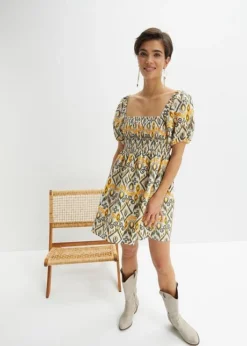 Rainbow Robe Courte Avec Smock Et Manches Ballon -Mode Femme 23064354 I5eeqsNz