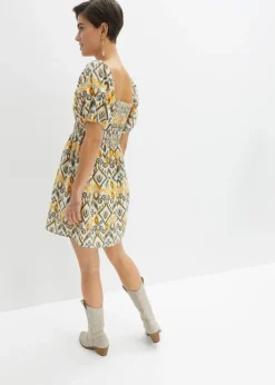 Rainbow Robe Courte Avec Smock Et Manches Ballon -Mode Femme 23064358 lecpZIae