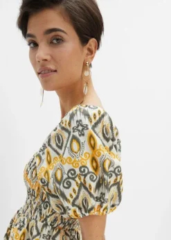 Rainbow Robe Courte Avec Smock Et Manches Ballon -Mode Femme 23065953 8cfF77oA